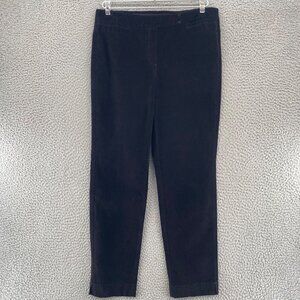 J Jill Pants Womens 8 Black Corduroy Pull On Stretch Skinny Leg Everyday Casual